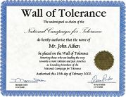 2002 Wall of Tolerance signed Rosa Parks